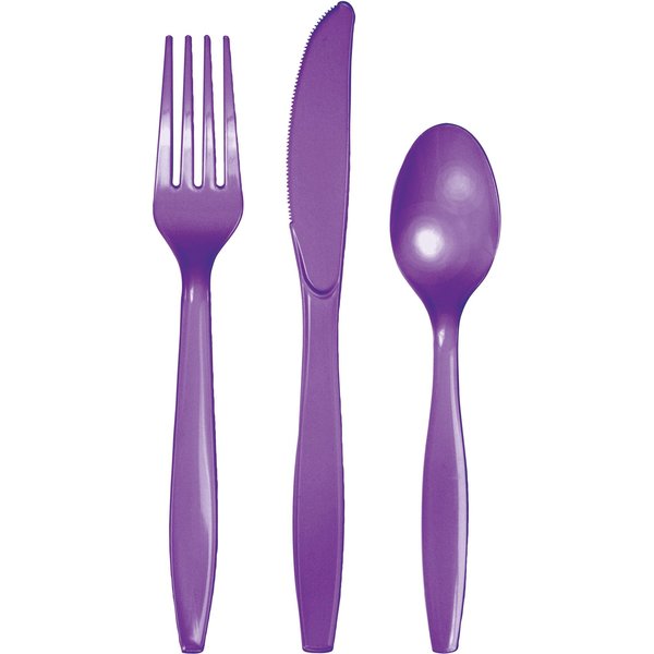 Touch Of Color Purple Assorted Plastic Cutlery, Amethyst, 288PK 318905